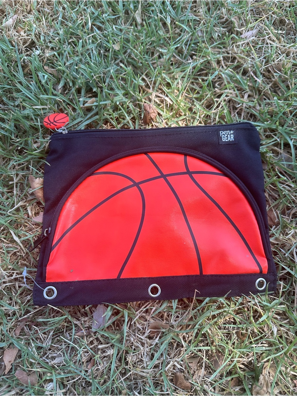 Kids Basketball Pencil Case - Orange & Black